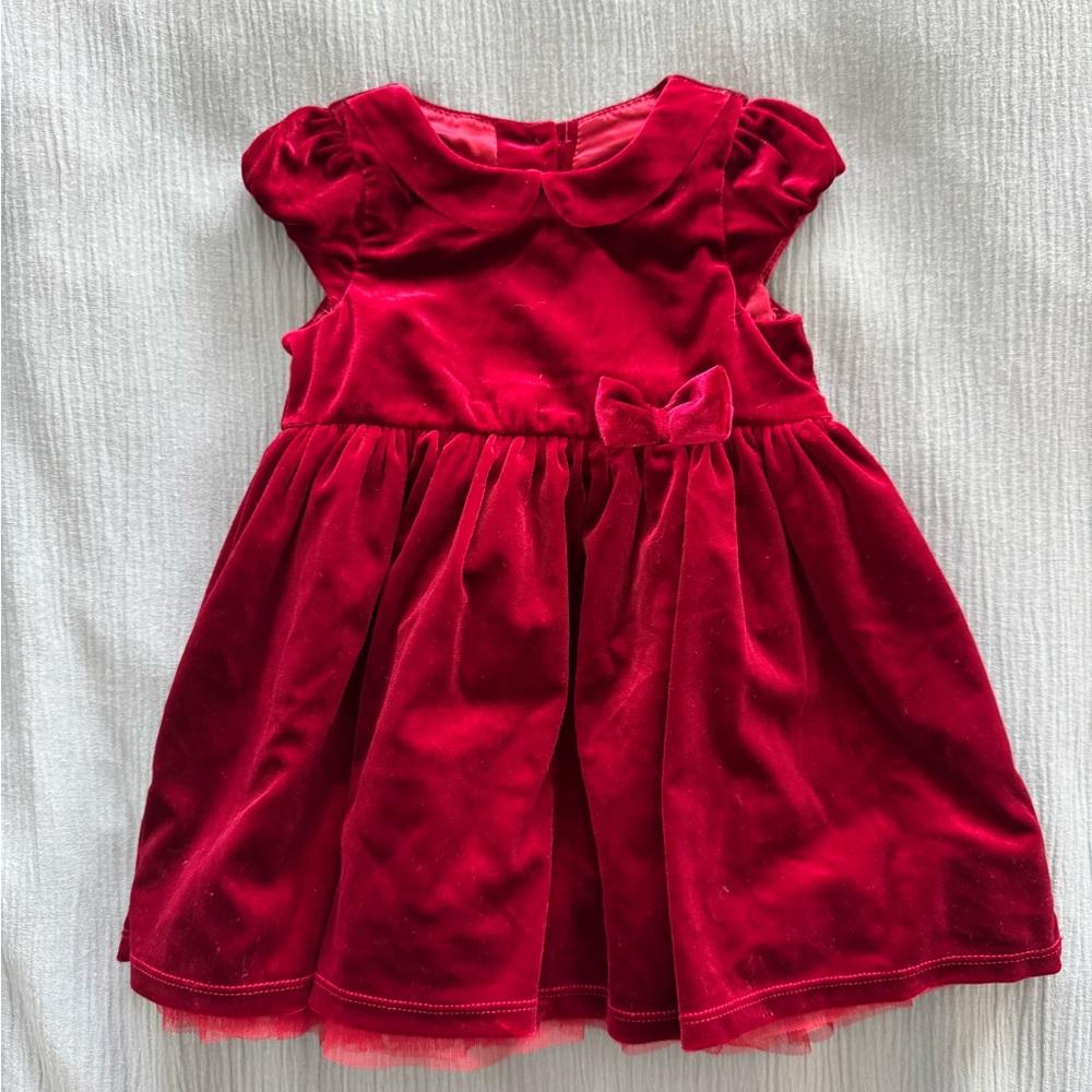 🛎️ Clearance H&M Baby Girls Red Velvet Dress Size 12/18Months
